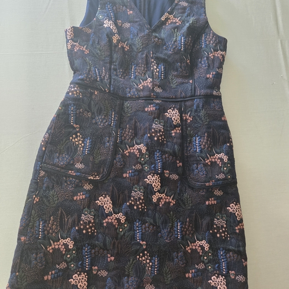 Ann Taylor Blue Sheath Dress with V-Neck for Wedding Guest - Picture 10 of 12